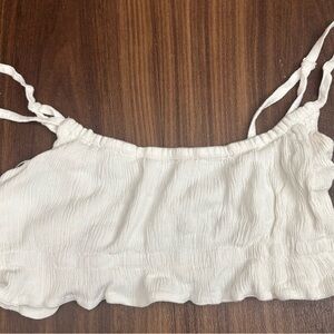 White Ruffled Women's Top